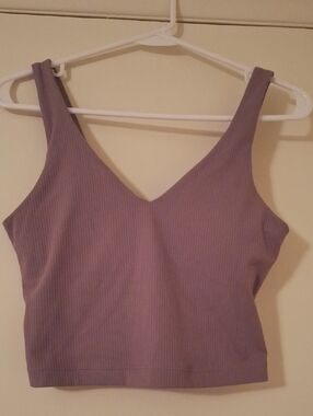 Athleta Ribbed V-Neck Cropped Tank